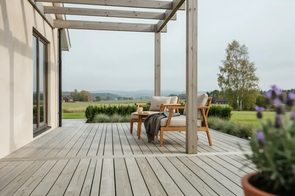 renovering av tr altan och pergola vid villa i billdal