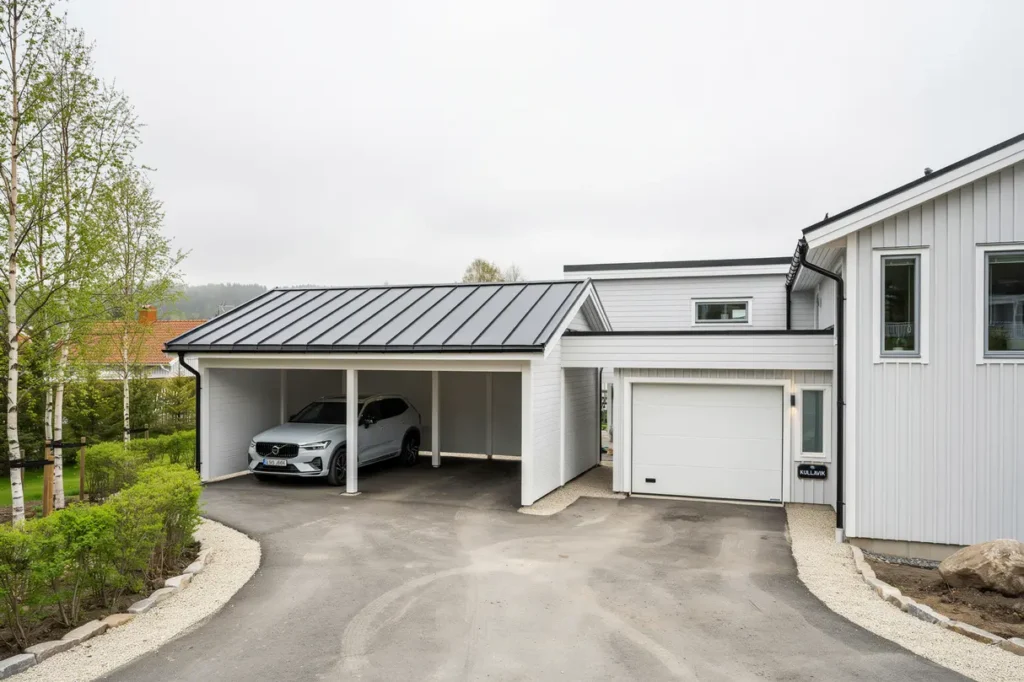 nybyggnation av carport och garage i kullavik billdal
